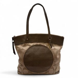 Vintage Y2K COACH Laura Signature Tote | Style F18335 | Monogram Shoulder Bag